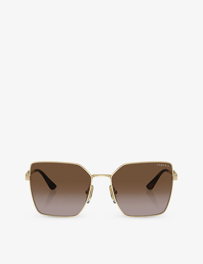 Vogue Womens Gold Vo4284s Square-frame Metal Sunglasses