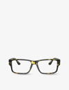 VERSACE VERSACE MEN'S BROWN VE3342 BRANDED RECTANGULAR-FRAME PLASTIC GLASSES