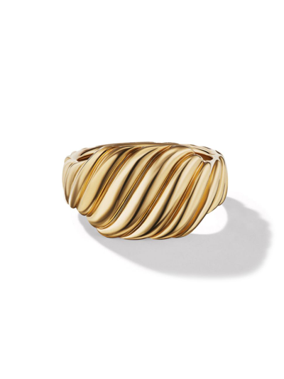 David Yurman Women's Sculpted Cable Contour Ring In 18k Yellow Gold, 12.5mm