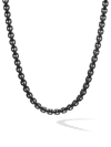 DAVID YURMAN MEN'S BOX CHAIN NECKLACE IN STAINLESS STEEL AND STERLING SILVER, 7.3MM