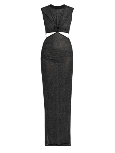 Nensi Dojaka Keyhole Sleeveless Maxi Dress In Black