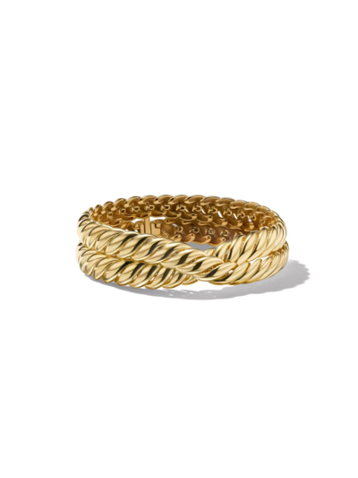 David Yurman Women's Sculpted Cable Double Wrap Bracelet In 18k Yellow Gold