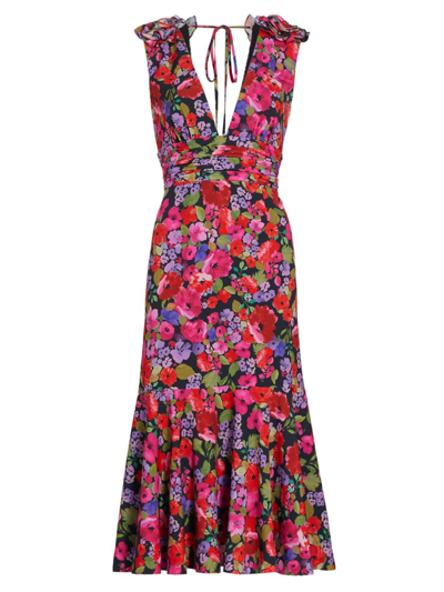 Amur Women's Sorena Floral Ruched Midi-dress In Vintage Flowers