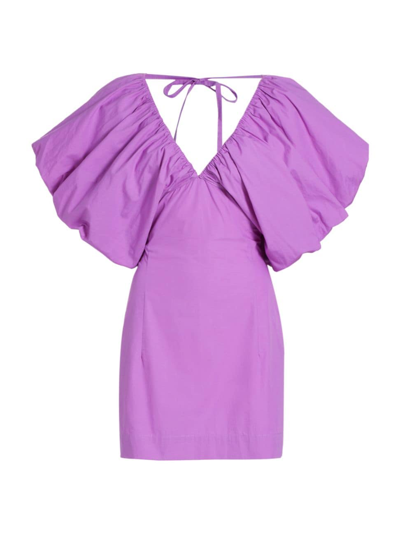 S/w/f Women's Puff-sleeve Minidress In True Purple