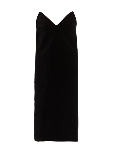 Loewe Woman Midi Dress Black Size 6 Cotton, Elastane