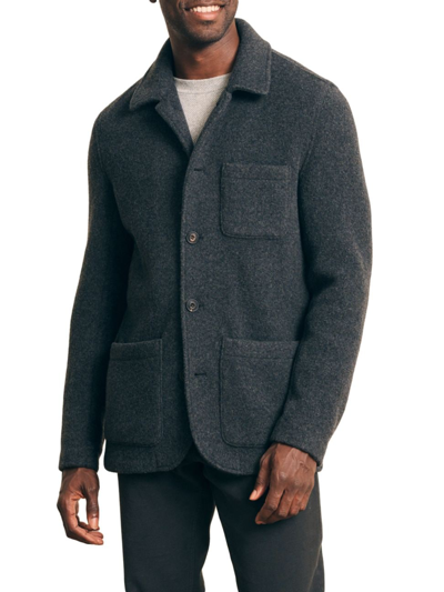 Faherty Wool Chore Jacket In Charcoal