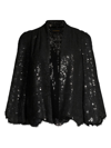 KOBI HALPERIN WOMEN'S DELILAH SEQUINED CHATILLY LACE JACKET
