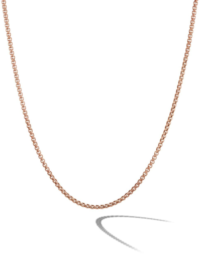 David Yurman Men's Box Chain Necklace In 18k Rose Gold, 1.7mm