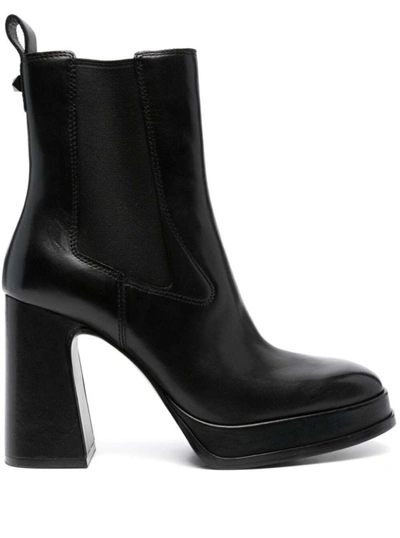 Ash Amazing 105mm Leather Boots In Black