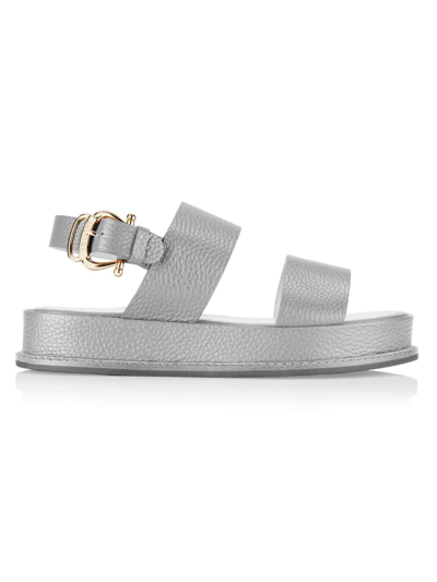 Pollini Women's Leather Flatform Sandals In Gesso