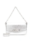 MICHAEL MICHAEL KORS SILVER-TONE MEDIUM PARKER SHOULDER BAG IN LEATHER