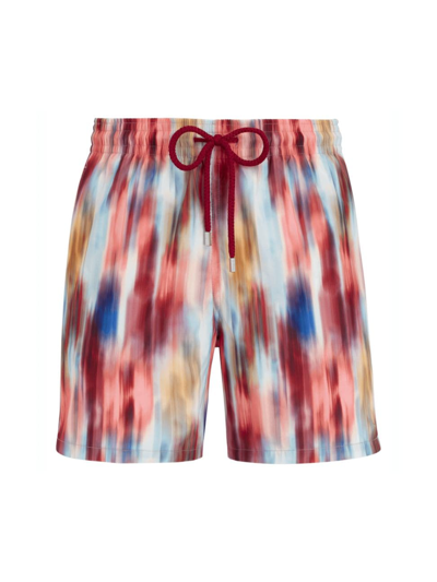 Vilebrequin Ikat Flowers-print Drawstring Swim Shorts In Neutral