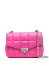 MICHAEL MICHAEL KORS FUCHSIA PINK SOHO QUILTED SHOULDER BAG IN LEATHER
