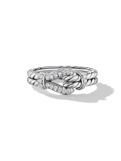 David Yurman Women's Thoroughbred Loop Ring In Sterling Silver In Diamond