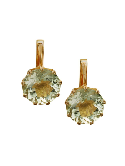 Ileana Makri Women's Crown 18k Gold & Green Amethyst Drop Earrings In Yellow Gold