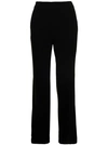 ALBERTO BIANI BLACK SLIGHTLY FLARED PANTS WITH CONCEALED FASTENING IN STRETCH FABRIC