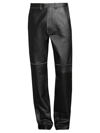 MARTINE ROSE MEN'S LEATHER RELAXED-FIT TROUSERS