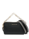 MICHAEL MICHAEL KORS BLACK JET SET CROSSBODY BAG WITH CHAIN IN LEATHER