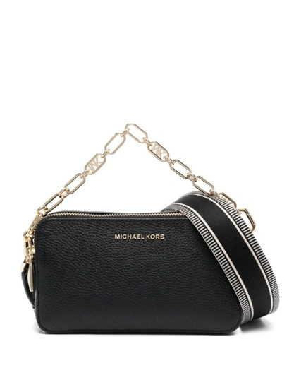 Michael Michael Kors Black Jet Set Crossbody Bag With Chain In Leather Woman