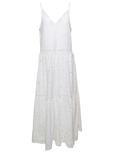 Ivy & Oak Pointelle V-neck Flared Dress In White