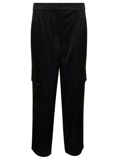 Michael Michael Kors Satin Cargo Pant In Black