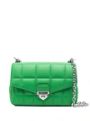 MICHAEL MICHAEL KORS GREEN SOHO QUILTED SHOULDER BAG IN LEATHER
