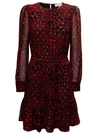 MICHAEL MICHAEL KORS ANIMALIER RED DRESS WITH METALLIC POLKA DOTS DETAILS