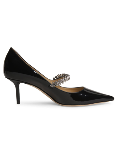 Jimmy Choo Bing 65mm Crystal-embellished Patent-leather Pumps In Black