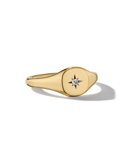 David Yurman Women's Cable Collectibles Starset Pinky Ring In 18k Yellow Gold In Diamond