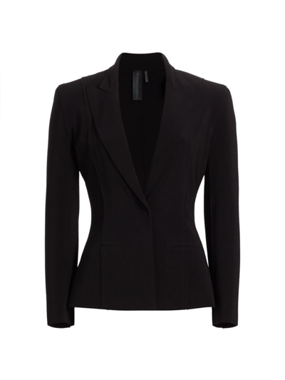 Norma Kamali Women's Peak Lapel Slim-fit Jacket In Black