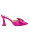 Dee Ocleppo Maldives Statin Bow Mule Pumps In Pink Satin