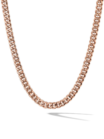 David Yurman Men's Curb Chain Necklace In 18k Rose Gold, 8mm