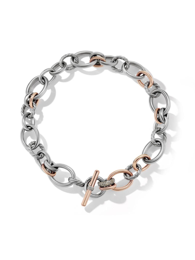 David Yurman Women's Dy Mercer Melange Chain Necklace In Sterling Silver In Cognac Diamond
