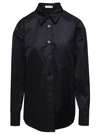 DOUUOD BLACK LONG-SLEEVE SHIRT WITH TONAL BUTTONS IN COTTON BLEND