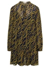 Michael Michael Kors Eq Bias Chain Tenty Dress In Black