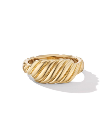 David Yurman Women's Sculpted Cable Contour Ring In 18k Yellow Gold