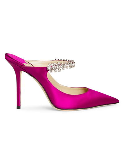 Jimmy Choo Pink Bing 100 Satin Pumps - Women's - Calf Leather/fabric In Purple