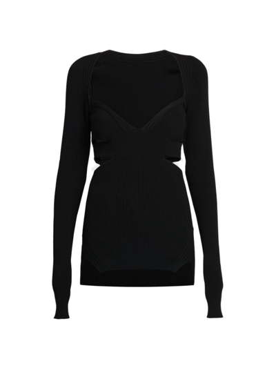 Nensi Dojaka Women's Long-sleeve Cut-out Top In Black