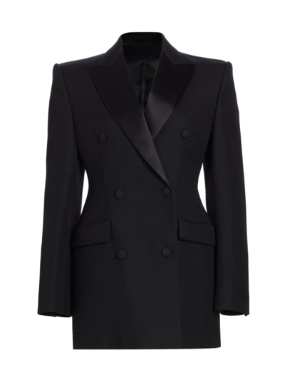Wardrobe.nyc Fitted-waistline Double-breasted Blazer Dress In Black
