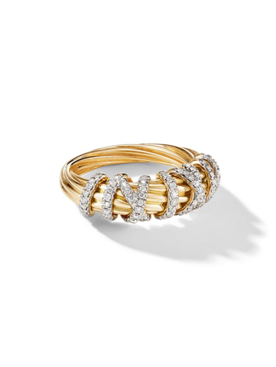 David Yurman Women's Helena Ring In 18k Yellow Gold In Diamond
