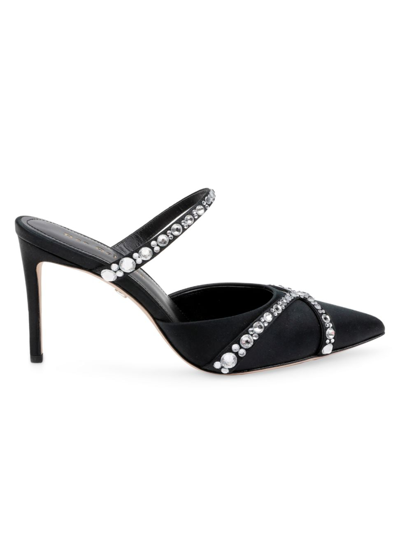 Dee Ocleppo Grenada 80mm Satin Mules In Black Satin