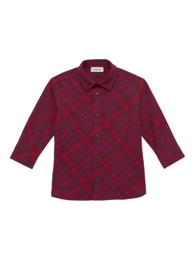 Burberry Baby Boy's & Little Boy's Check Cotton Shirt In Claret Check