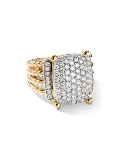 David Yurman Women's Wheaton Ring In 18k Yellow Gold In Diamond
