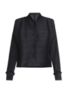 ISSEY MIYAKE WOMEN'S BOUNCE BUTTON-FRONT JACKET