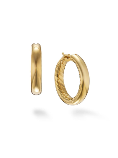 David Yurman Women's Dy Mercer Hoop Earrings In 18k Yellow Gold