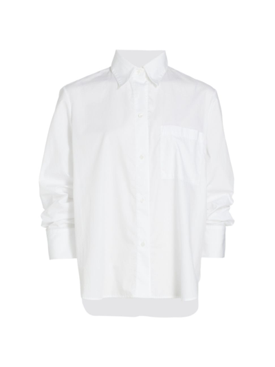 Twp Following Morning Cotton Button-front Shirt In White