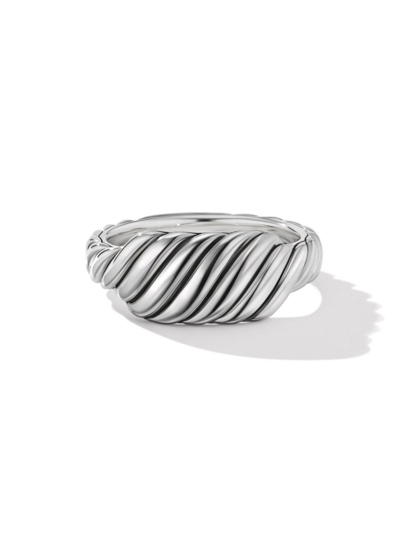 David Yurman Sculpted Cable Contour Ring In Silver