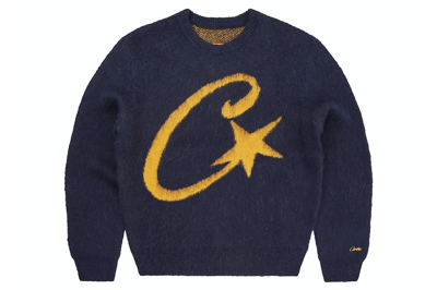 Pre-owned Corteiz C Star Mohair Knit Sweater Navy
