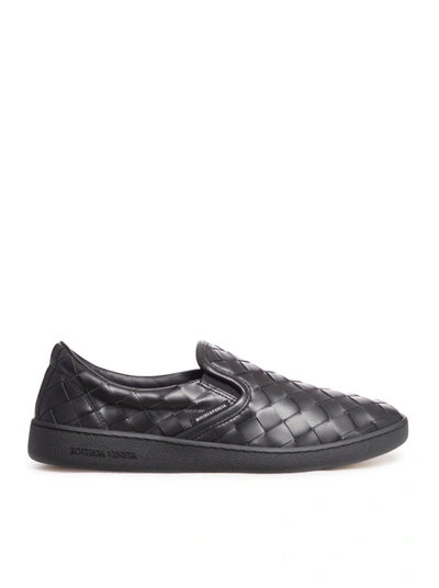 Bottega Veneta Leather Intrecciato Loafers In Black