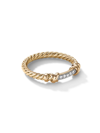 David Yurman Women's Petite Helena Wrap Ring In 18k Yellow Gold In Diamond